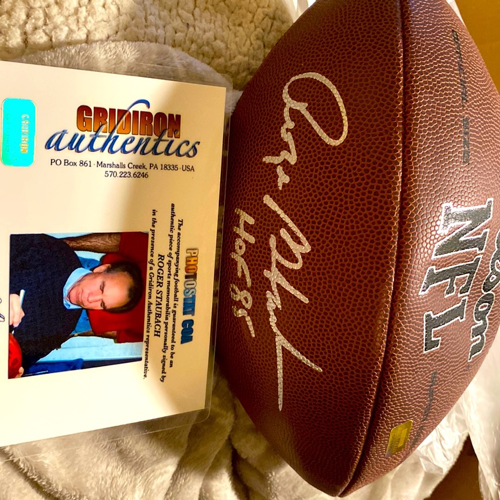 Roger Staubach autographed football